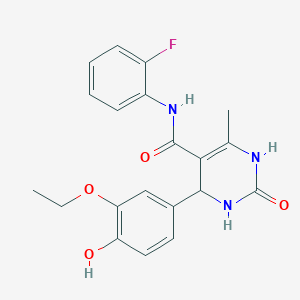molecular formula C20H20FN3O4 B6490186 4-(3-ethoxy-4-hydroxyphenyl)-N-(2-fluorophenyl)-6-methyl-2-oxo-1,2,3,4-tetrahydropyrimidine-5-carboxamide CAS No. 865591-71-5