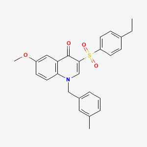 molecular formula C26H25NO4S B6490205 3-(4-ethylbenzenesulfonyl)-6-methoxy-1-[(3-methylphenyl)methyl]-1,4-dihydroquinolin-4-one CAS No. 872206-44-5