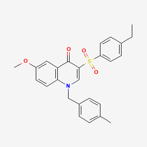 molecular formula C26H25NO4S B6490208 3-(4-ethylbenzenesulfonyl)-6-methoxy-1-[(4-methylphenyl)methyl]-1,4-dihydroquinolin-4-one CAS No. 872206-46-7