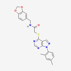 molecular formula C23H21N5O3S B6490251 N-[(2H-1,3-benzodioxol-5-yl)methyl]-2-{[1-(2,4-dimethylphenyl)-1H-pyrazolo[3,4-d]pyrimidin-4-yl]sulfanyl}acetamide CAS No. 872590-37-9