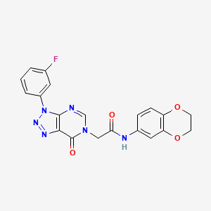 molecular formula C20H15FN6O4 B6490258 N-(2,3-dihydro-1,4-benzodioxin-6-yl)-2-[3-(3-fluorophenyl)-7-oxo-3H,6H,7H-[1,2,3]triazolo[4,5-d]pyrimidin-6-yl]acetamide CAS No. 872590-54-0