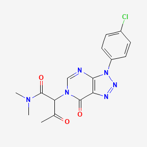 molecular formula C16H15ClN6O3 B6490265 2-[3-(4-chlorophenyl)-7-oxo-3H,6H,7H-[1,2,3]triazolo[4,5-d]pyrimidin-6-yl]-N,N-dimethyl-3-oxobutanamide CAS No. 893915-06-5