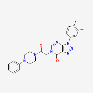 molecular formula C24H25N7O2 B6490273 3-(3,4-dimethylphenyl)-6-[2-oxo-2-(4-phenylpiperazin-1-yl)ethyl]-3H,6H,7H-[1,2,3]triazolo[4,5-d]pyrimidin-7-one CAS No. 888421-41-8