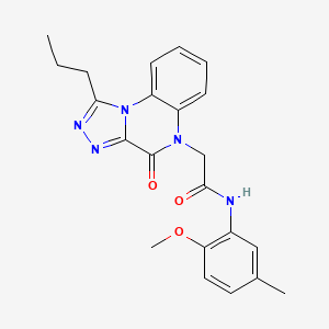 molecular formula C22H23N5O3 B6490283 N-(2-methoxy-5-methylphenyl)-2-{4-oxo-1-propyl-4H,5H-[1,2,4]triazolo[4,3-a]quinoxalin-5-yl}acetamide CAS No. 1358275-84-9