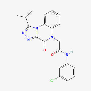 molecular formula C20H18ClN5O2 B6490286 N-(3-chlorophenyl)-2-[4-oxo-1-(propan-2-yl)-4H,5H-[1,2,4]triazolo[4,3-a]quinoxalin-5-yl]acetamide CAS No. 1359066-37-7