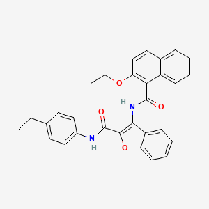 molecular formula C30H26N2O4 B6490299 3-(2-ethoxynaphthalene-1-amido)-N-(4-ethylphenyl)-1-benzofuran-2-carboxamide CAS No. 888459-17-4