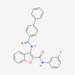 molecular formula C28H19ClN2O3 B6490306 3-{[1,1'-biphenyl]-4-amido}-N-(3-chlorophenyl)-1-benzofuran-2-carboxamide CAS No. 888437-68-1
