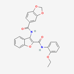 molecular formula C25H20N2O6 B6490325 N-{2-[(2-ethoxyphenyl)carbamoyl]-1-benzofuran-3-yl}-2H-1,3-benzodioxole-5-carboxamide CAS No. 888446-01-3