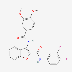molecular formula C24H18F2N2O5 B6490381 N-(3,4-difluorophenyl)-3-(3,4-dimethoxybenzamido)-1-benzofuran-2-carboxamide CAS No. 872609-19-3