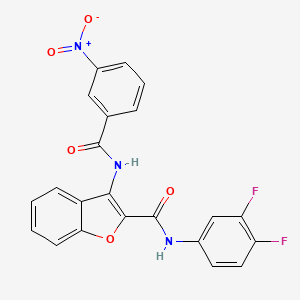 molecular formula C22H13F2N3O5 B6490385 N-(3,4-difluorophenyl)-3-(3-nitrobenzamido)-1-benzofuran-2-carboxamide CAS No. 888447-86-7