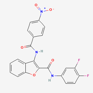 molecular formula C22H13F2N3O5 B6490391 N-(3,4-difluorophenyl)-3-(4-nitrobenzamido)-1-benzofuran-2-carboxamide CAS No. 888447-94-7