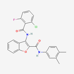 molecular formula C24H18ClFN2O3 B6490402 3-(2-chloro-6-fluorobenzamido)-N-(3,4-dimethylphenyl)-1-benzofuran-2-carboxamide CAS No. 888458-58-0