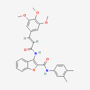N-(3,4-dimethylphenyl)-3-[(2E)-3-(3,4,5-trimethoxyphenyl)prop-2-enamido]-1-benzofuran-2-carboxamide