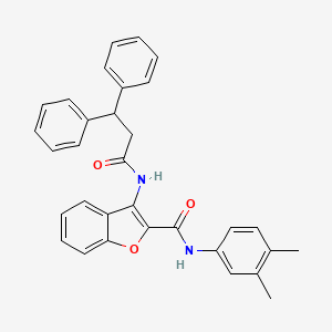 molecular formula C32H28N2O3 B6490407 N-(3,4-dimethylphenyl)-3-(3,3-diphenylpropanamido)-1-benzofuran-2-carboxamide CAS No. 888462-01-9
