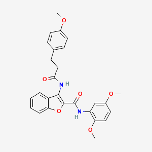 molecular formula C27H26N2O6 B6490426 N-(2,5-dimethoxyphenyl)-3-[3-(4-methoxyphenyl)propanamido]-1-benzofuran-2-carboxamide CAS No. 888468-86-8