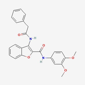 molecular formula C25H22N2O5 B6490452 N-(3,4-dimethoxyphenyl)-3-(2-phenylacetamido)-1-benzofuran-2-carboxamide CAS No. 888454-22-6