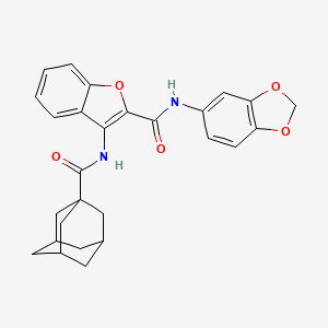 molecular formula C27H26N2O5 B6490463 3-(adamantane-1-amido)-N-(2H-1,3-benzodioxol-5-yl)-1-benzofuran-2-carboxamide CAS No. 888458-30-8