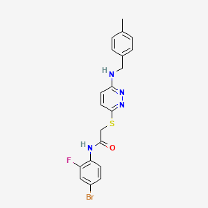 molecular formula C20H18BrFN4OS B6490471 N-(4-bromo-2-fluorophenyl)-2-[(6-{[(4-methylphenyl)methyl]amino}pyridazin-3-yl)sulfanyl]acetamide CAS No. 1359222-68-6