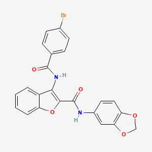 molecular formula C23H15BrN2O5 B6490478 N-(2H-1,3-benzodioxol-5-yl)-3-(4-bromobenzamido)-1-benzofuran-2-carboxamide CAS No. 888460-41-1