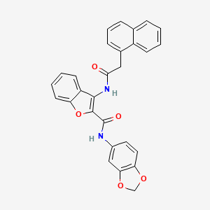molecular formula C28H20N2O5 B6490508 N-(2H-1,3-benzodioxol-5-yl)-3-[2-(naphthalen-1-yl)acetamido]-1-benzofuran-2-carboxamide CAS No. 888463-21-6