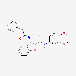 N-(2,3-dihydro-1,4-benzodioxin-6-yl)-3-(2-phenylacetamido)-1-benzofuran-2-carboxamide