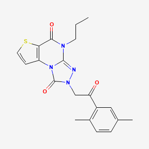 molecular formula C20H20N4O3S B6490547 11-[2-(2,5-dimethylphenyl)-2-oxoethyl]-8-propyl-5-thia-1,8,10,11-tetraazatricyclo[7.3.0.0^{2,6}]dodeca-2(6),3,9-triene-7,12-dione CAS No. 1358011-37-6