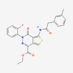 molecular formula C24H20FN3O4S B6490549 ethyl 3-(2-fluorophenyl)-5-[2-(3-methylphenyl)acetamido]-4-oxo-3H,4H-thieno[3,4-d]pyridazine-1-carboxylate CAS No. 888451-26-1