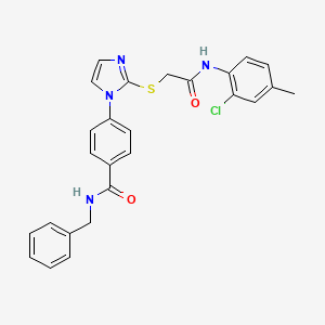 molecular formula C26H23ClN4O2S B6490563 N-benzyl-4-[2-({[(2-chloro-4-methylphenyl)carbamoyl]methyl}sulfanyl)-1H-imidazol-1-yl]benzamide CAS No. 1358704-94-5