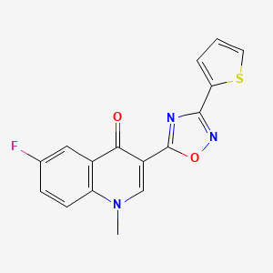 molecular formula C16H10FN3O2S B6490595 6-fluoro-1-methyl-3-[3-(thiophen-2-yl)-1,2,4-oxadiazol-5-yl]-1,4-dihydroquinolin-4-one CAS No. 1358596-51-6