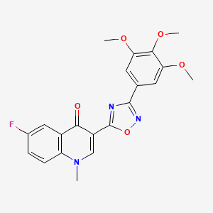 molecular formula C21H18FN3O5 B6490600 6-fluoro-1-methyl-3-[3-(3,4,5-trimethoxyphenyl)-1,2,4-oxadiazol-5-yl]-1,4-dihydroquinolin-4-one CAS No. 1358747-33-7