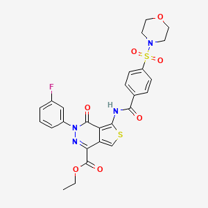 B6490613 ethyl 3-(3-fluorophenyl)-5-[4-(morpholine-4-sulfonyl)benzamido]-4-oxo-3H,4H-thieno[3,4-d]pyridazine-1-carboxylate CAS No. 887224-68-2