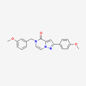 molecular formula C21H19N3O3 B6490652 2-(4-methoxyphenyl)-5-[(3-methoxyphenyl)methyl]-4H,5H-pyrazolo[1,5-a]pyrazin-4-one CAS No. 1358485-42-3