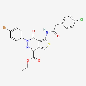 molecular formula C23H17BrClN3O4S B6490677 ethyl 3-(4-bromophenyl)-5-[2-(4-chlorophenyl)acetamido]-4-oxo-3H,4H-thieno[3,4-d]pyridazine-1-carboxylate CAS No. 890886-69-8