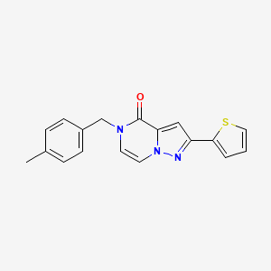 molecular formula C18H15N3OS B6490689 5-[(4-methylphenyl)methyl]-2-(thiophen-2-yl)-4H,5H-pyrazolo[1,5-a]pyrazin-4-one CAS No. 1359207-62-7