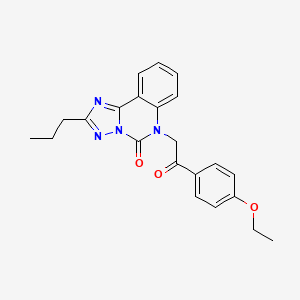 molecular formula C22H22N4O3 B6490747 6-[2-(4-ethoxyphenyl)-2-oxoethyl]-2-propyl-5H,6H-[1,2,4]triazolo[1,5-c]quinazolin-5-one CAS No. 1358306-22-5