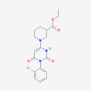 molecular formula C18H20ClN3O4 B6490794 ethyl 1-[1-(2-chlorophenyl)-2,6-dioxo-1,2,3,6-tetrahydropyrimidin-4-yl]piperidine-3-carboxylate CAS No. 847398-17-8