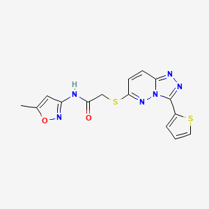 molecular formula C15H12N6O2S2 B6490800 N-(5-methyl-1,2-oxazol-3-yl)-2-{[3-(thiophen-2-yl)-[1,2,4]triazolo[4,3-b]pyridazin-6-yl]sulfanyl}acetamide CAS No. 868966-84-1