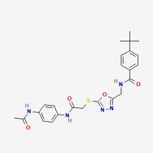 molecular formula C24H27N5O4S B6490802 4-tert-butyl-N-{[5-({[(4-acetamidophenyl)carbamoyl]methyl}sulfanyl)-1,3,4-oxadiazol-2-yl]methyl}benzamide CAS No. 903268-61-1