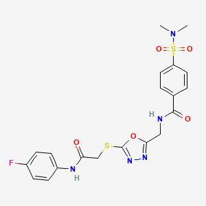 molecular formula C20H20FN5O5S2 B6490822 4-(dimethylsulfamoyl)-N-{[5-({[(4-fluorophenyl)carbamoyl]methyl}sulfanyl)-1,3,4-oxadiazol-2-yl]methyl}benzamide CAS No. 903315-64-0