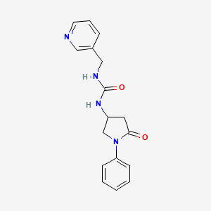 molecular formula C17H18N4O2 B6490836 3-(5-oxo-1-phenylpyrrolidin-3-yl)-1-[(pyridin-3-yl)methyl]urea CAS No. 891089-44-4