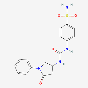 molecular formula C17H18N4O4S B6490837 3-(5-oxo-1-phenylpyrrolidin-3-yl)-1-(4-sulfamoylphenyl)urea CAS No. 891089-72-8