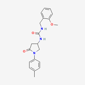 molecular formula C20H23N3O3 B6490845 1-[(2-methoxyphenyl)methyl]-3-[1-(4-methylphenyl)-5-oxopyrrolidin-3-yl]urea CAS No. 891090-22-5