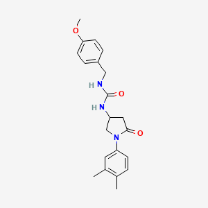 molecular formula C21H25N3O3 B6490849 3-[1-(3,4-dimethylphenyl)-5-oxopyrrolidin-3-yl]-1-[(4-methoxyphenyl)methyl]urea CAS No. 891092-48-1