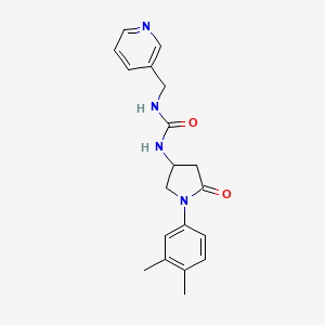 molecular formula C19H22N4O2 B6490857 3-[1-(3,4-dimethylphenyl)-5-oxopyrrolidin-3-yl]-1-[(pyridin-3-yl)methyl]urea CAS No. 891092-88-9