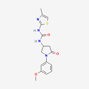molecular formula C16H18N4O3S B6490874 3-[1-(3-methoxyphenyl)-5-oxopyrrolidin-3-yl]-1-(4-methyl-1,3-thiazol-2-yl)urea CAS No. 891098-59-2