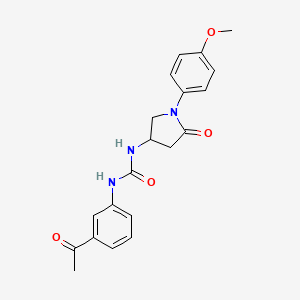 molecular formula C20H21N3O4 B6490881 1-(3-acetylphenyl)-3-[1-(4-methoxyphenyl)-5-oxopyrrolidin-3-yl]urea CAS No. 891100-45-1