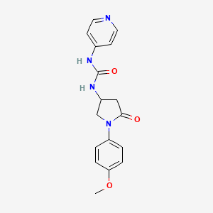 molecular formula C17H18N4O3 B6490885 3-[1-(4-methoxyphenyl)-5-oxopyrrolidin-3-yl]-1-(pyridin-4-yl)urea CAS No. 891100-93-9