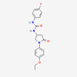 molecular formula C19H20FN3O3 B6490889 3-[1-(4-ethoxyphenyl)-5-oxopyrrolidin-3-yl]-1-(4-fluorophenyl)urea CAS No. 891101-88-5