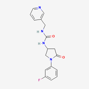 molecular formula C17H17FN4O2 B6490912 3-[1-(3-fluorophenyl)-5-oxopyrrolidin-3-yl]-1-[(pyridin-3-yl)methyl]urea CAS No. 891104-66-8