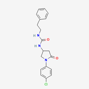 molecular formula C19H20ClN3O2 B6490951 3-[1-(4-chlorophenyl)-5-oxopyrrolidin-3-yl]-1-(2-phenylethyl)urea CAS No. 891109-55-0